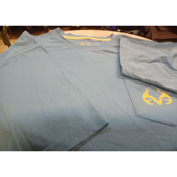 Real Tree Men's Pocket T-Shirt Blue XXL Short Sleeve - Picture 3 of 4